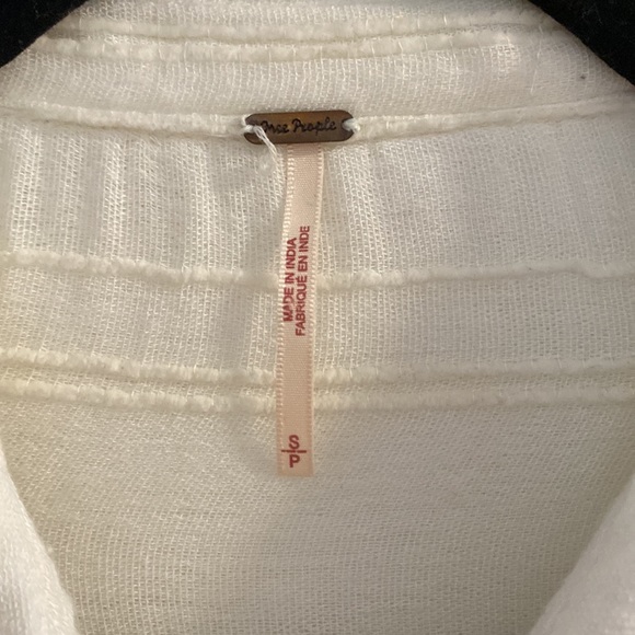 Cream free people loose fitting button up - Picture 2 of 3